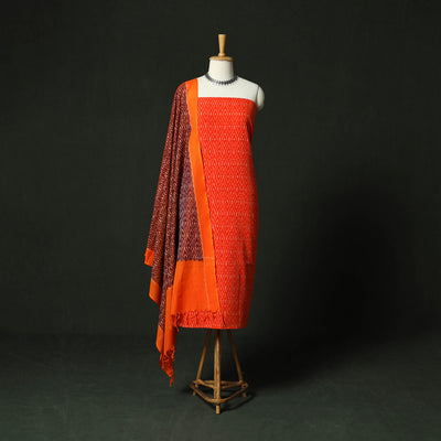 Pochampally Ikat Mercerised Cotton 2pc Unstitched Dress Material Kurta Set 47