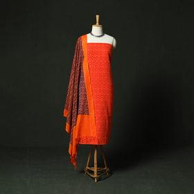 Pochampally Ikat Mercerised Cotton 2pc Unstitched Dress Material Kurta Set 47