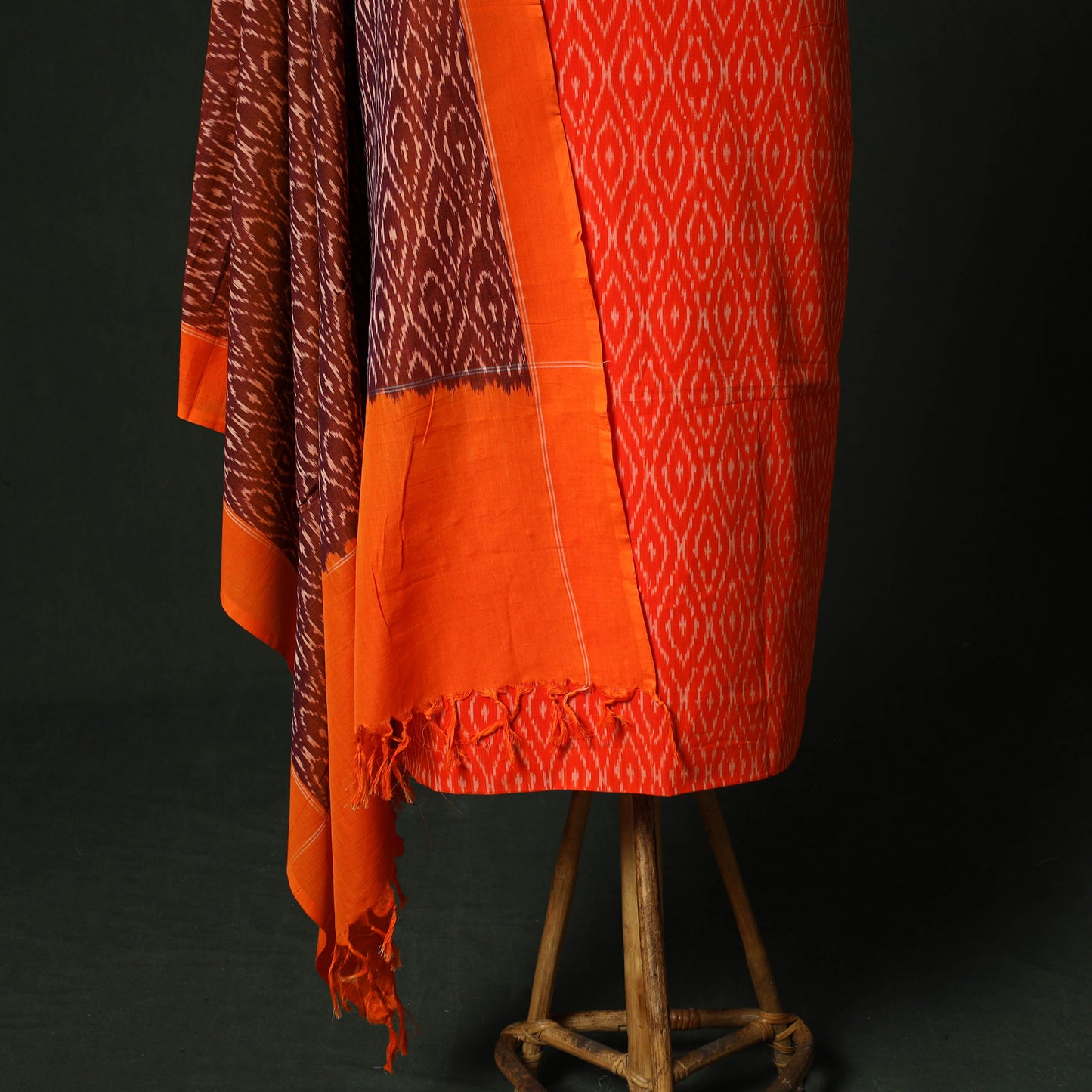 Pochampally Ikat Mercerised Cotton 2pc Unstitched Dress Material Kurta Set 47