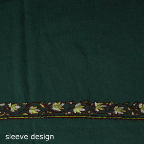 Green - Hand Embroidered Cotton Kashida 2pc Unstitched Dress Material Kurta Set 01