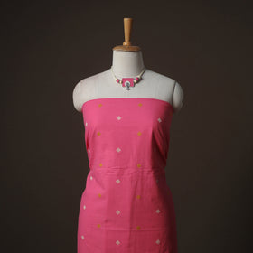 Jacquard Cotton 2pc Unstitched Dress Material Kurta Set with Jewellery 01