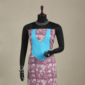 Purple - sanganeri patchwork cotton unstitched kurta