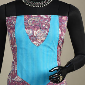 Purple - sanganeri patchwork cotton unstitched kurta