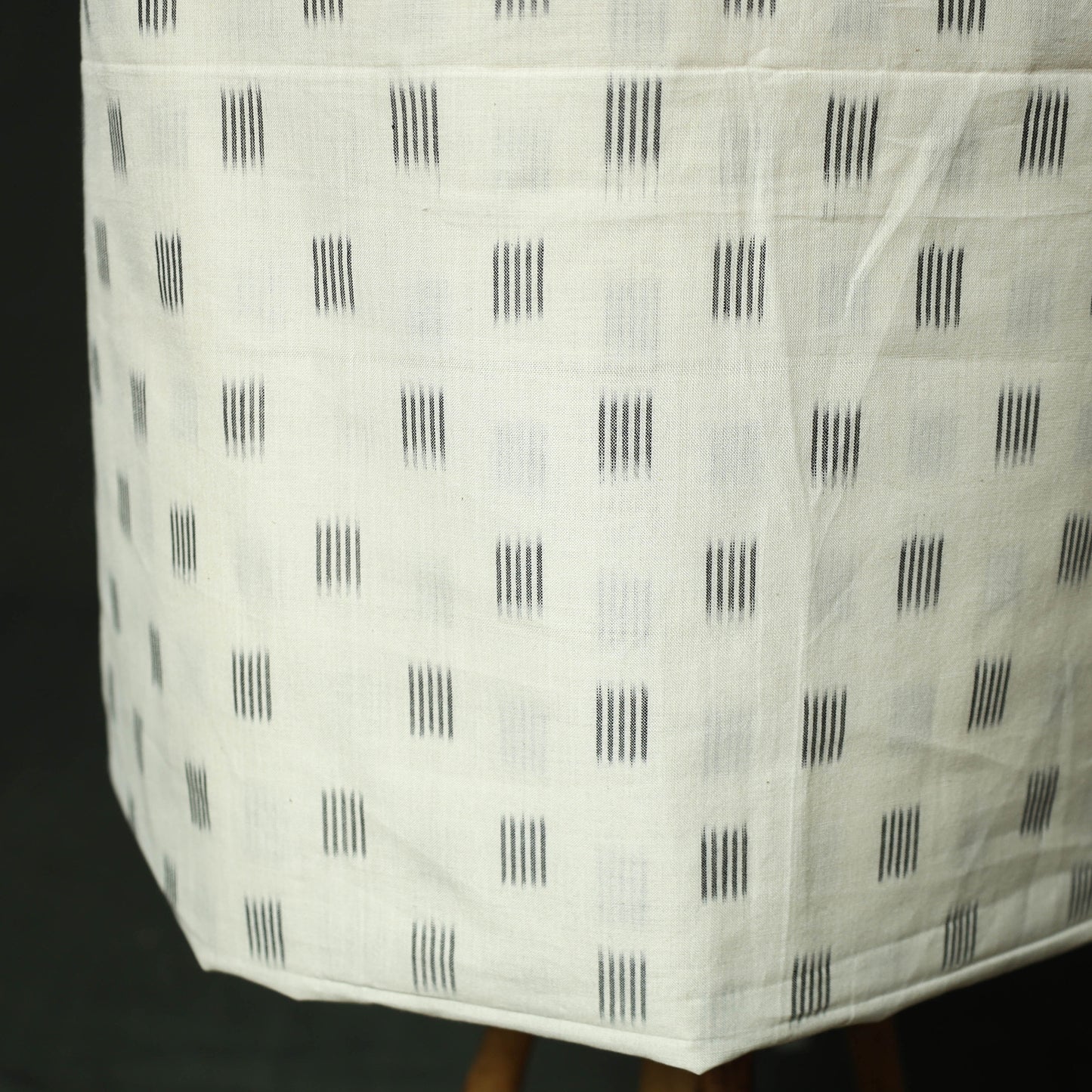 White - Pochampally Ikat Mercerised Cotton 2pc Unstitched Dress Material Kurta Set 51