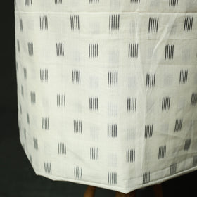 White - Pochampally Ikat Mercerised Cotton 2pc Unstitched Dress Material Kurta Set 51