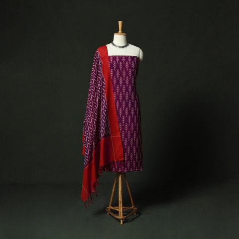 Pochampally Ikat Mercerised Cotton 2pc Unstitched Dress Material Kurta Set 52