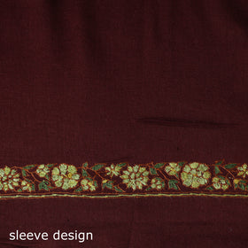 Maroon - Hand Embroidered Cotton Kashida 2pc Unstitched Dress Material Kurta Set 08