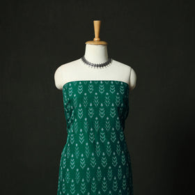 Green - Pochampally Ikat Mercerised Cotton 2pc Unstitched Dress Material Kurta Set 56