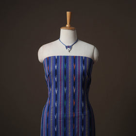 Pochampally Ikat Cotton 2pc Unstitched Dress Material Kurta Set with Jewellery 07