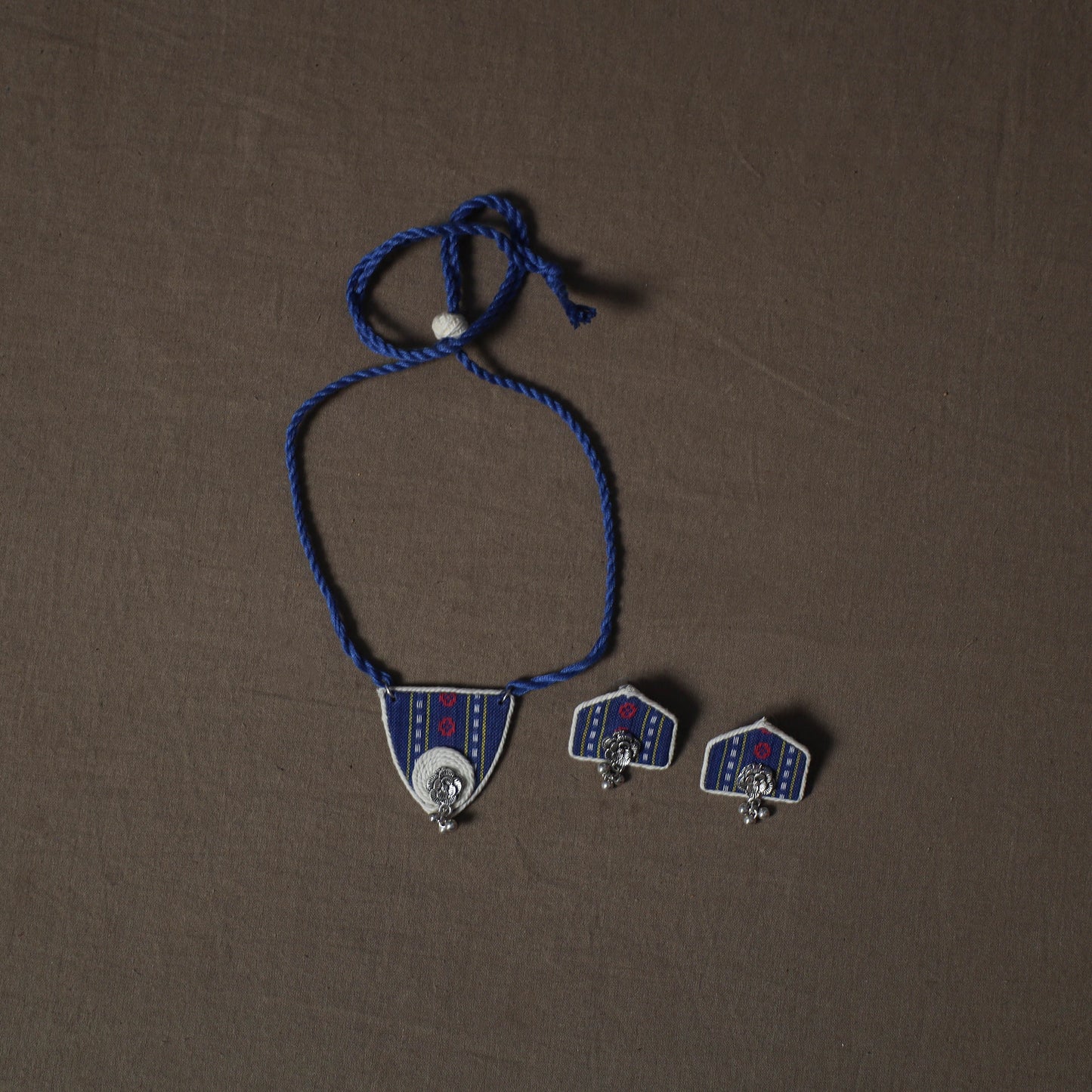 Pochampally Ikat Cotton 2pc Unstitched Dress Material Kurta Set with Jewellery 07
