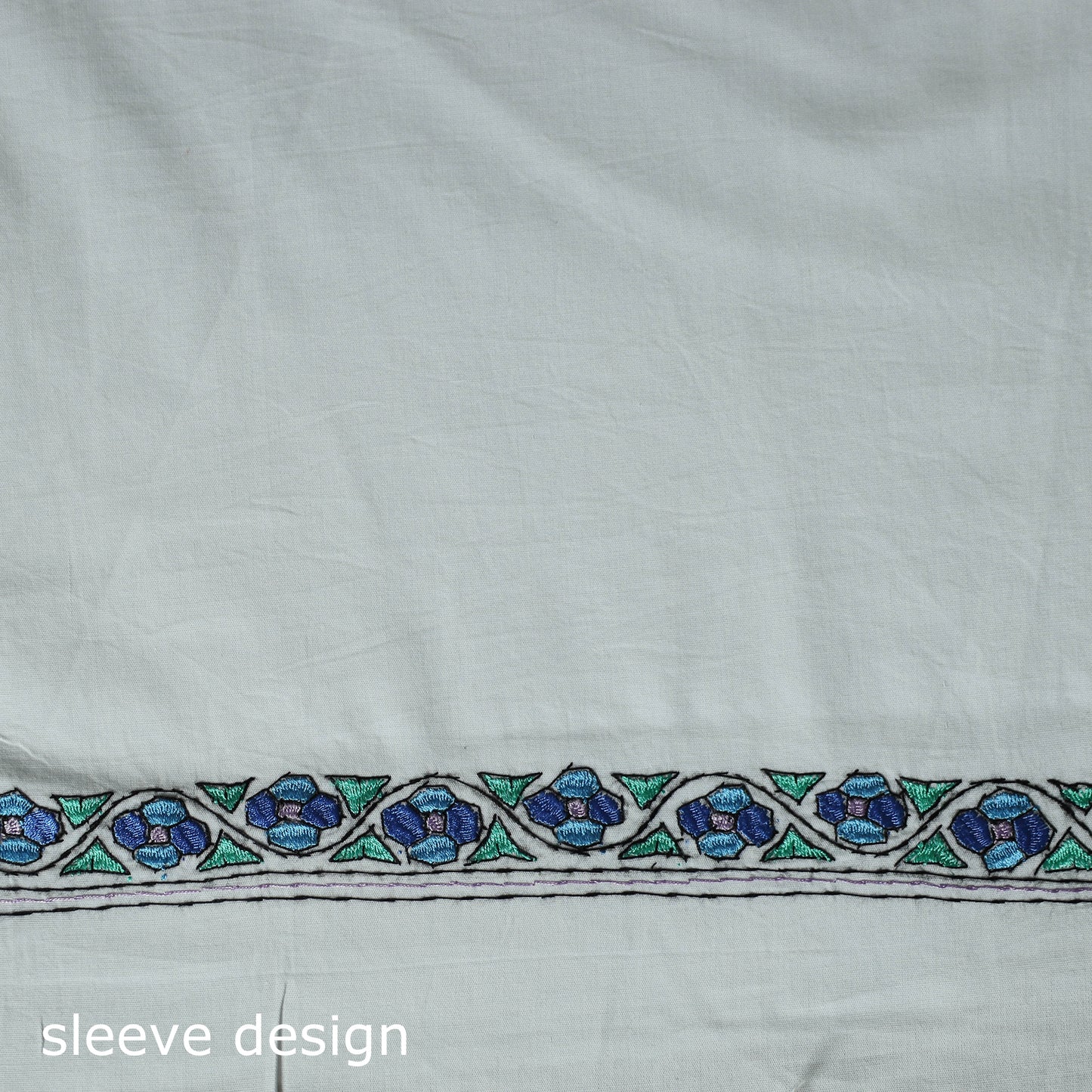 Hand Embroidered Cotton Kashida 2pc Unstitched Dress Material Kurta Set 11