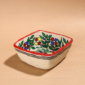  Multicolor Madhubani Handpainted Paper Mache Home Decor  Bowl
