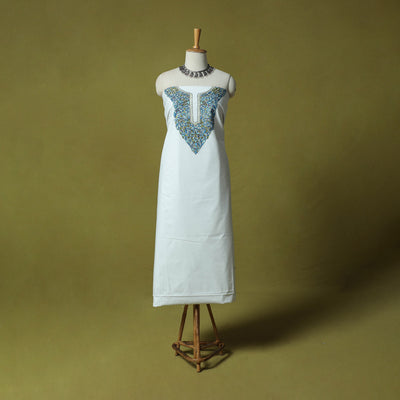 Hand Embroidered Cotton Kashida 2pc Unstitched Dress Material Kurta Set 13