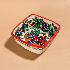  Multicolor Madhubani Handpainted Paper Mache Home Decor  Bowl