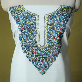 Hand Embroidered Cotton Kashida 2pc Unstitched Dress Material Kurta Set 13
