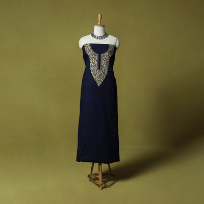 Hand Embroidered Cotton Kashida 2pc Unstitched Dress Material Kurta Set 14