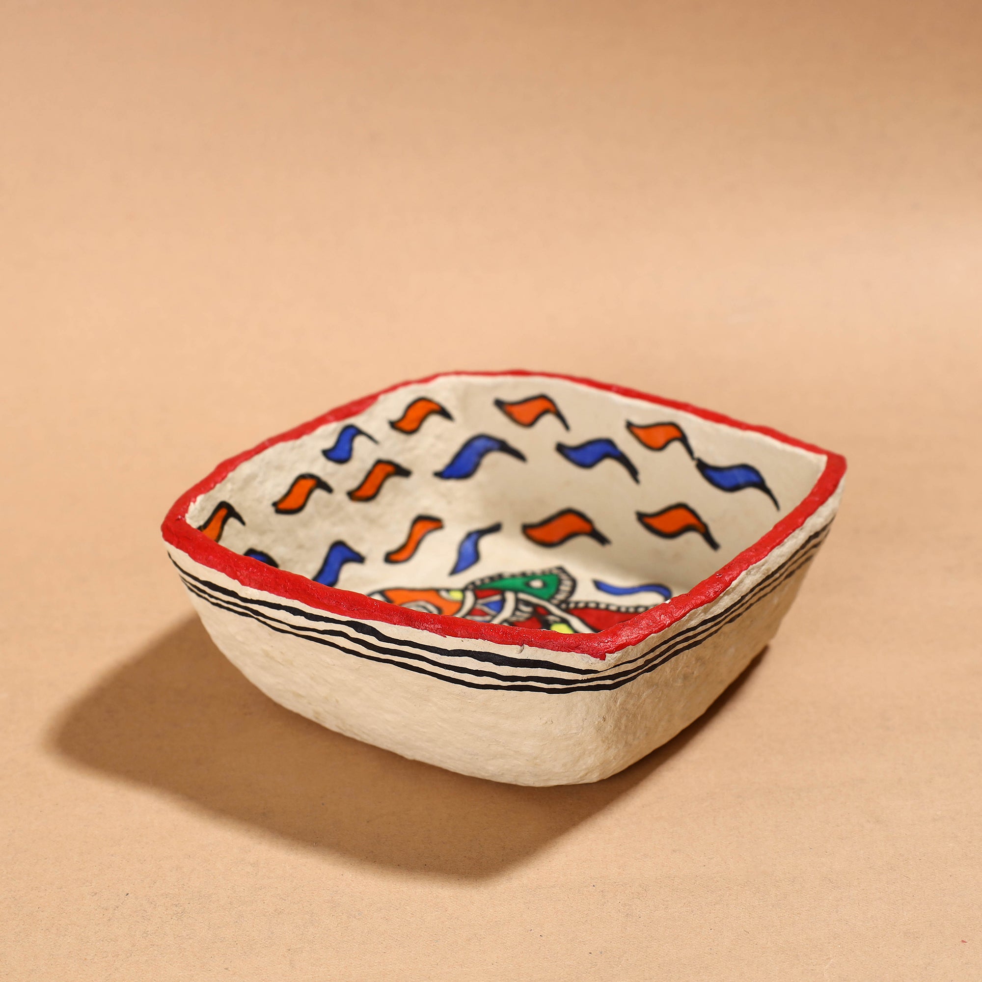 Offers Paper Mache - Square Small Bowl - Jerusalem + Hand Painted