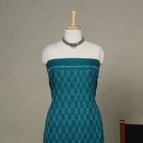 Green - 3pc Handloom Cotton Unstitched Sambalpuri Dress Material 02