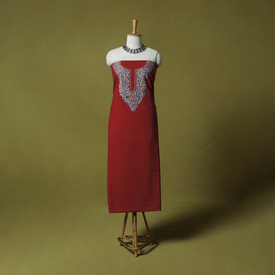 Hand Embroidered Cotton Kashida 2pc Unstitched Dress Material Kurta Set 16