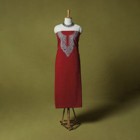 Hand Embroidered Cotton Kashida 2pc Unstitched Dress Material Kurta Set 16