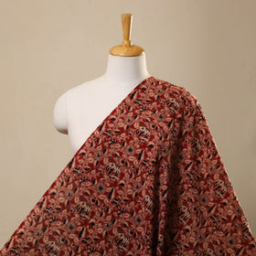 Buy Brown Cotton Kalamkari Print Fabric