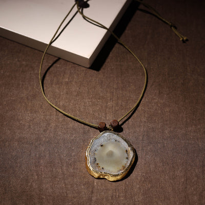 Handmade Natural Gemstone Bezel Pendent 02