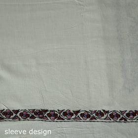 White - Hand Embroidered Cotton Kashida 2pc Unstitched Dress Material Kurta Set 17