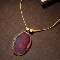 Handmade Natural Gemstone Bezel Pendent 05