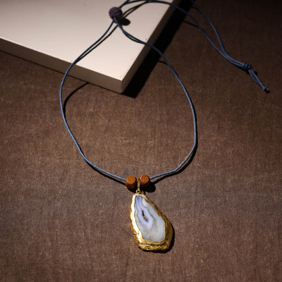 Handmade Natural Gemstone Bezel Pendent 07