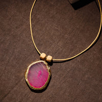 Handmade Natural Gemstone Bezel Pendent 08