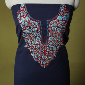 Hand Embroidered Cotton Kashida 2pc Unstitched Dress Material Kurta Set 20