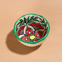 Madhubani Handpainted Paper Mache Home Decor Round Bowl (5 x 5 in)