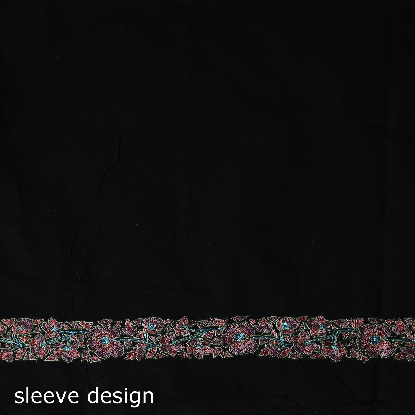 Black - Hand Embroidered Cotton Kashida 2pc Unstitched Dress Material Kurta Set 24