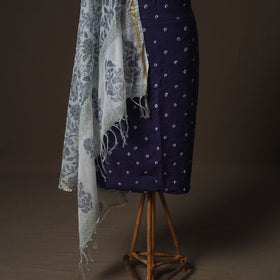 Kutch Bandhani Cotton 2pc Unstitched Dress Material Kurta Set 06