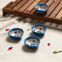 Original Blue Pottery Ceramic Diyas (Set of 4) 05