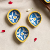 Original Blue Pottery Ceramic Diyas (Set of 4) 06