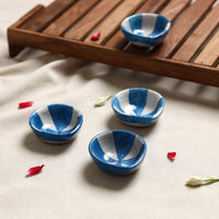 Original Blue Pottery Ceramic Diyas (Set of 4) 07