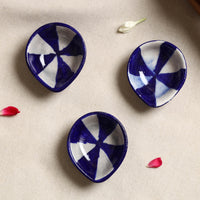 Original Blue Pottery Ceramic Diyas (Set of 4) 09