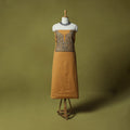 Yellow - Hand Embroidered Cotton Kashida 2pc Unstitched Dress Material Kurta Set 30