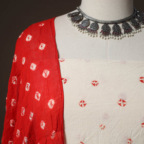 Kutch Bandhani Cotton 2pc Unstitched Dress Material Kurta Set 11