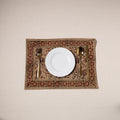Beige - natural dyed pedana kalamkari cotton table mat 01