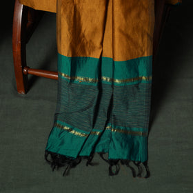 Green - Pochampally Ikat Silk Cotton 3pc Unstitched Dress Material Suit Set 15