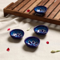 Original Blue Pottery Ceramic Diyas (Set of 4) 15