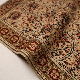 Beige - natural dyed pedana kalamkari cotton table mat 01