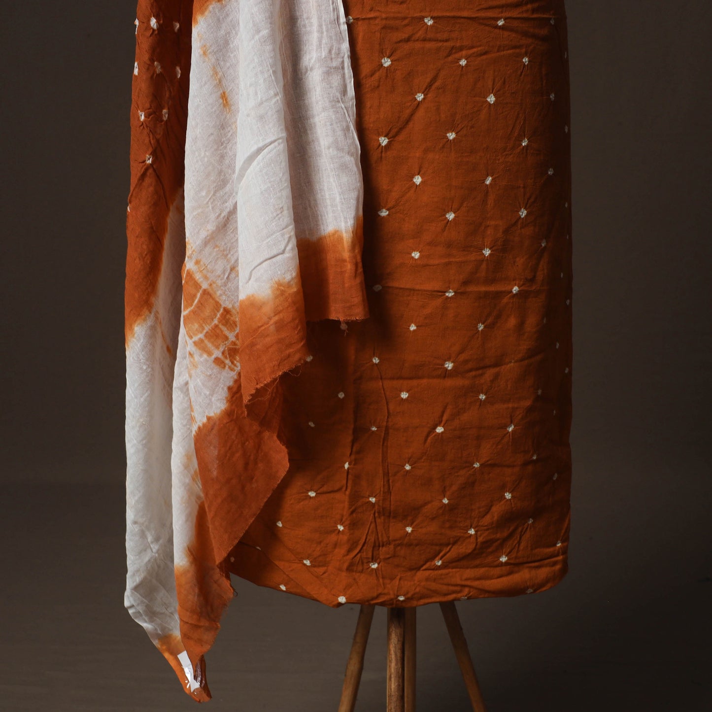 Kutch Bandhani Cotton 2pc Unstitched Dress Material Kurta Set 13