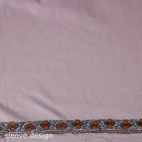 Pink - Hand Embroidered Cotton Kashida 2pc Unstitched Dress Material Kurta Set 34