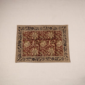 Red - natural dyed pedana kalamkari cotton table mat 03