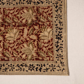 Red - natural dyed pedana kalamkari cotton table mat 03