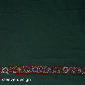 Green - Hand Embroidered Cotton Kashida 2pc Unstitched Dress Material Kurta Set 35