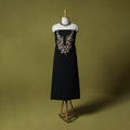 Black - Hand Embroidered Cotton Kashida 2pc Unstitched Dress Material Kurta Set 36